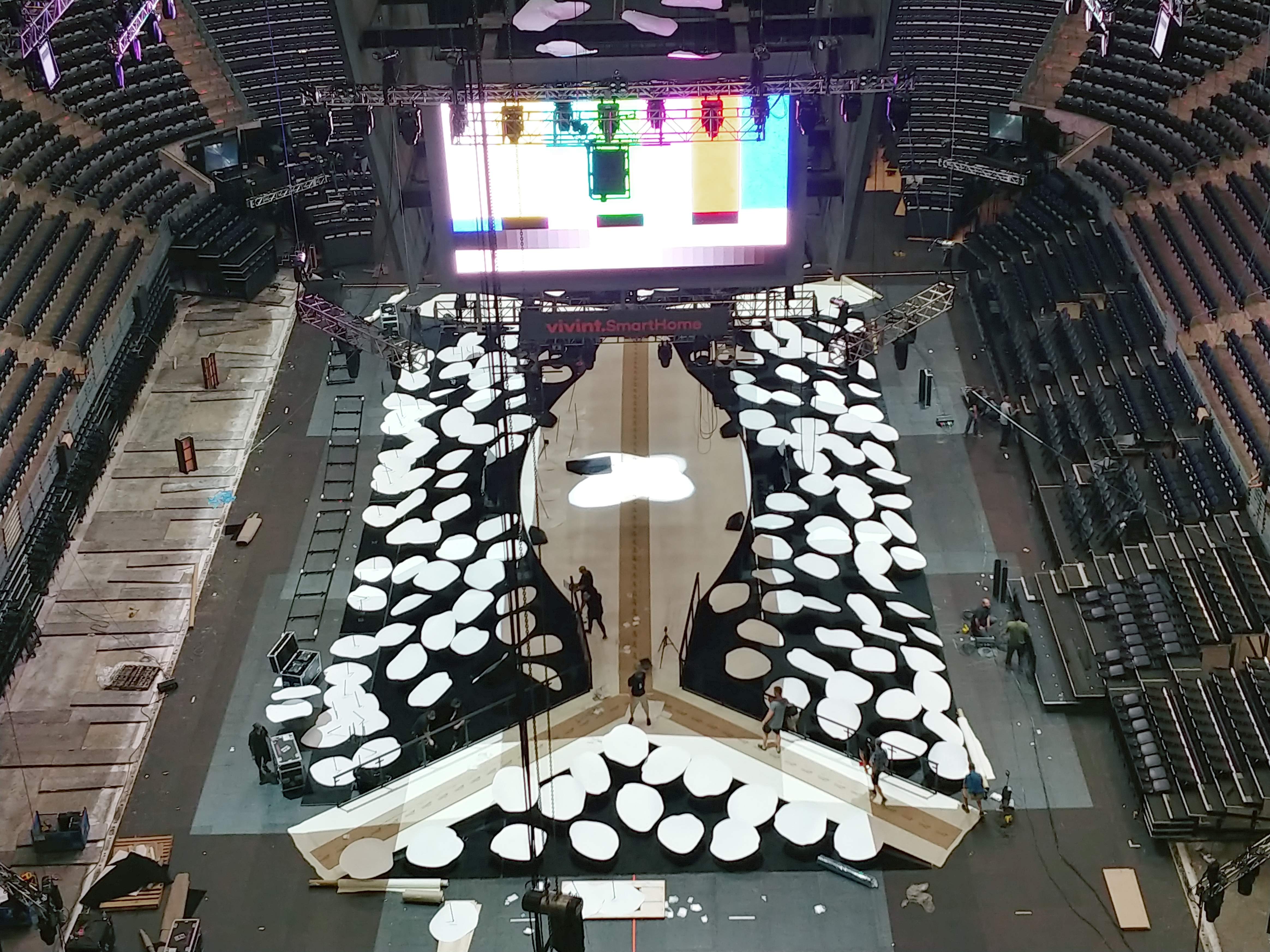 Massive arena floor set for a corporate gala