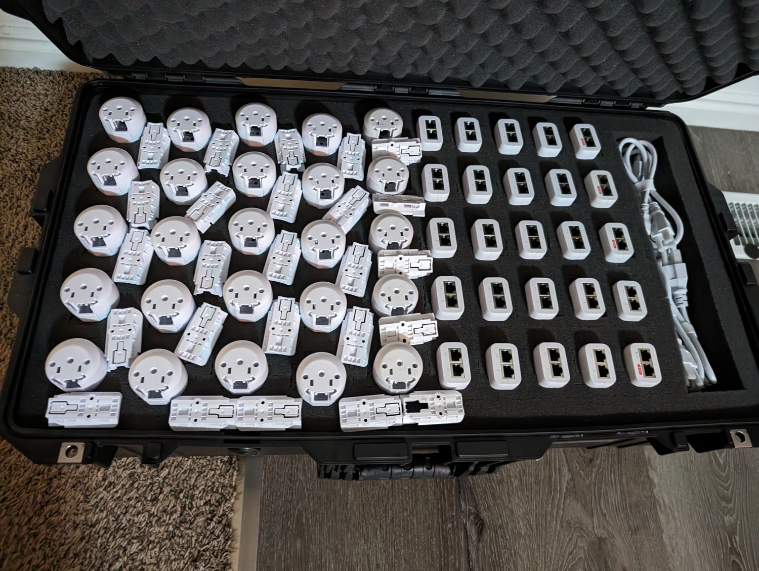 Transport case packed with WiFi access points